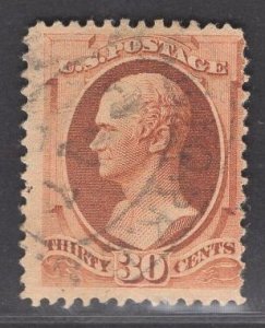 US Stamp #217 30c Orange Brown Hamilton USED SCV $90.00