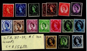 Great Britain #317-333 MH 332 Is Used - Stamp - CAT VALUE $156.50