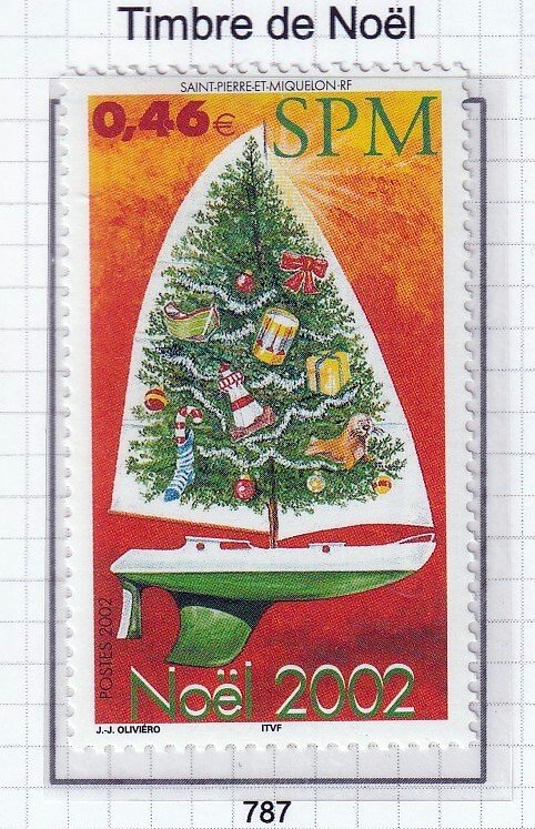 SPM ,  St. Pierre et Miquelon 2002 - Christmas - MNH  single  # 747