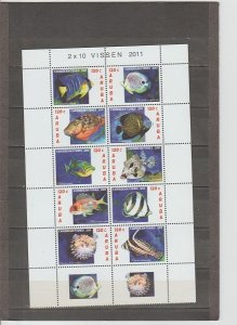 Aruba  Scott#  380  MNH  Sheet of 10  (2011 Fish)