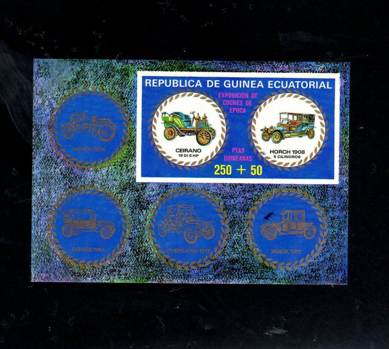 EQUATORIAL GUINEA 1976 CONTEMPORY AUTOS  MINT  VF NH  O.G (7684)  S/S IMP. (EQ6)