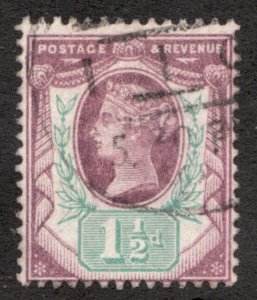 1887 Great Britain Sc #112 - 1½p Queen Victoria Used postage stamp Cv$15