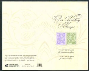 #3998-99  2005 OUR WEDDING STAMPS DOUBLE FULL SHEET 39¢ & 63¢ Stamps MNH