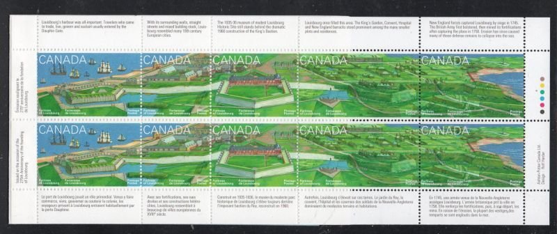 Canada Sc 1551b 1995 Fortless Louisbourg stamp booklet pane in booklet mint NH