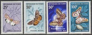 Chad 1968, Butterflies 4v, MNH