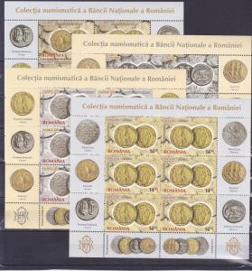 2014 Romania STAMPS Ancient coins Drachma Venice ducat Bank sheet MNH Roman