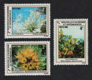 New Caledonia Flowers 3v 1983 MNH SG#694-696