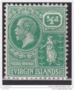 British Virgin Islands 1922-28, Colony Seal, 1/2p, Scott# 53, MH