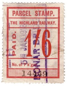 (I.B) The Highland Railway : Parcel 1/6d (Bonar Bridge)