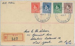 POSTAL HISTORY -   PAPUA NEW GUINEA : registered cover to USA 1947 : WAU