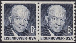 1401 Dwight Eisenhower Coil Pair Dull Gum MNH