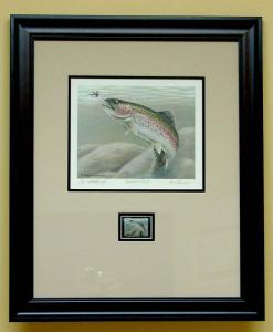 MDT-2 Artist Proof Maryland Trout Print Framed With Stamp (ESP#002)