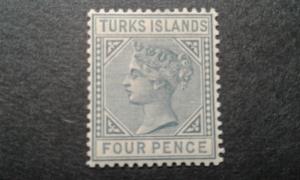 Turks Isl #50 mint hinged Die B