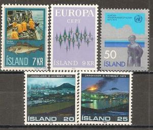 Iceland #436, 439, 460, 476-7 Mint VF CV $3.30 (3J15) 