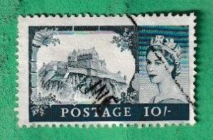 GREAT BRITAIN SCOTT#311 1955 10s EDINBURGH CASTLE - USED