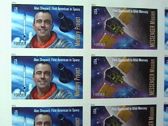 U.S.# 4527-4528(4528a)-MINT/NH--PANE OF 20---SPACE FIRSTS----2011