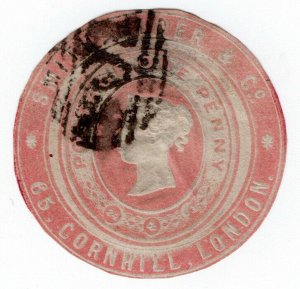 (I.B) QV Postal : Newspaper Wrapper - Smith Elder & Co 1d (Advertising Ring)