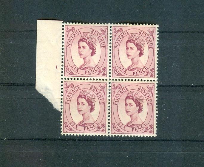 Gr. Britain - Sc# 300. 1952 6 pence  MNH Block of 4. $16.00.