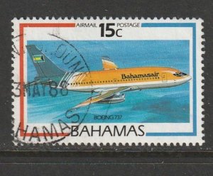 1987 Bahamas - Sc C5 - used VF - 1 single - Bahamasair Boeing 737