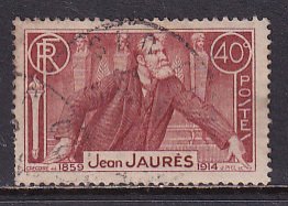 France 1936 Sc 313 Portrait Politician Socialist Jean Leon Jaures Stamp Used