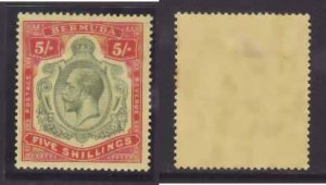 Bermuda-Sc#52- id13-unused hinged og 5sh red & green, yel KGV-1910-24-please not