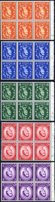 SG570wi-SG575wi Wmk Crowns INVERTED U/M Booklet Panes of 6 (No 2d Pane)