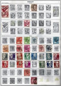  Postage stamps of GERMANY 1947 to 1961 (54 Stamps) Used