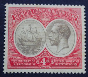 Bermuda 1920 GV Tercentenary Four Pence SG 63 mint