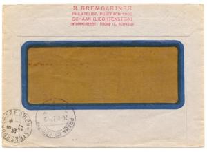 Liechtenstein, 1936 Zeppelin, 1 FR. on registered C.O.D. cover to Prague