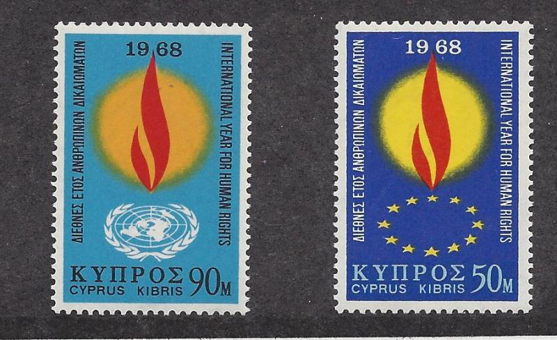 Cyprus, 311-12, Human Rights Flame Singles,**MNH**