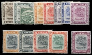 Brunei #62/75 (SG 79/92) Cat£160, 1947-51 1c-$10, complete except for 6c, li...