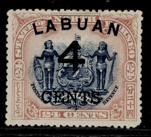 NORTH BORNEO - Labuan QV SG107a, 4c on 24c blue & lilac-brown, UNUSED. Cat £27.