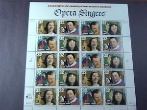 U.S.# 3154-3157-MNH-PANE OF 20-LEGENDS OF AMERICAN MUSIC/OPERA SINGERS-1997