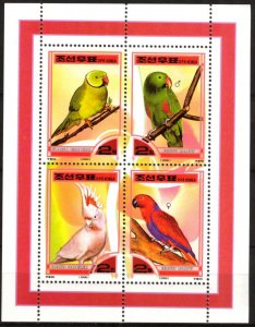 {K006} Korea 2000 Birds Parrots S/S of 4 MNH