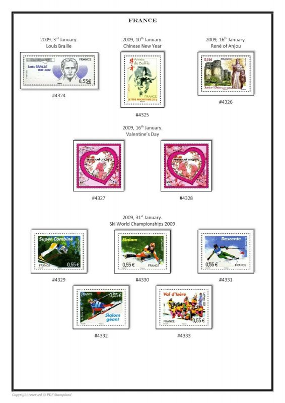 France 1849-2020 PDF PDF(DIGITAL) STAMP ALBUM PAGES