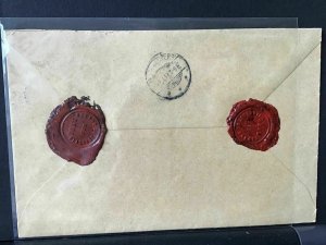 Denmark 1917 wax seals Slagelse Bank registered  stamps cover  Ref R28308