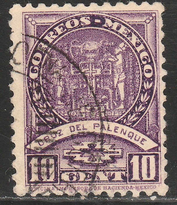 MEXICO 736, 10¢ PALENQUE CROSS, WMK SECRETARIA & LINES  USED. F-VF. (984)