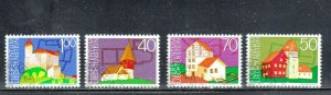 LIECHTENSTEIN #572-575 1975  EUROPEAN ARCHITECTURAL HERITAGE MINT VF NH  O.G CTO