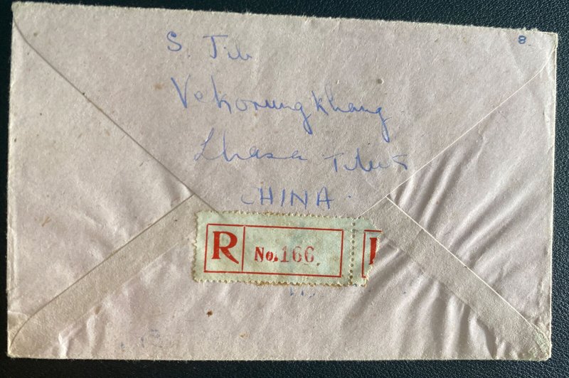 1961 Lasa Tibet China Registered Cover To Kathmandu Nepal