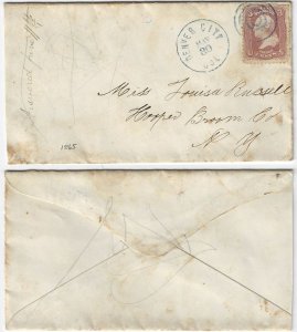 Circa 1865 - Scott 65 on cover - Colorado  [Territory] to NY -  H1019