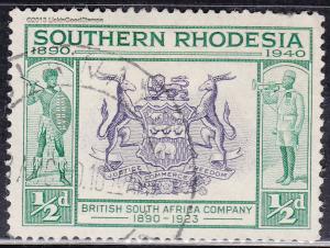 Southern Rhodesia 56 USED 1940 Coat of Arms