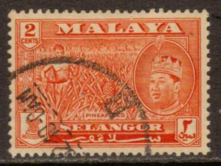 Malaya-Selangor  #115  used  (1961)  c.v. $3.00