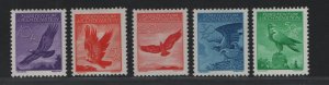 Liechtenstein  #C9-C13  MH  1934 - 35  AIR  birds of prey