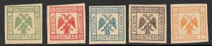 ALBANIA MIRDITE REPUBLIC 1921 DOUBLE HEADED EAGLE Unauthorized Set MNG