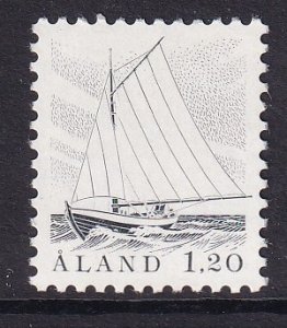 Aland islands   #5  MNH  1985  definitive set  1.20m sloop  fishing boat