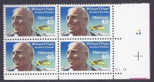 US Scott #C132 Mint Plate block of 4 NH VF-XF