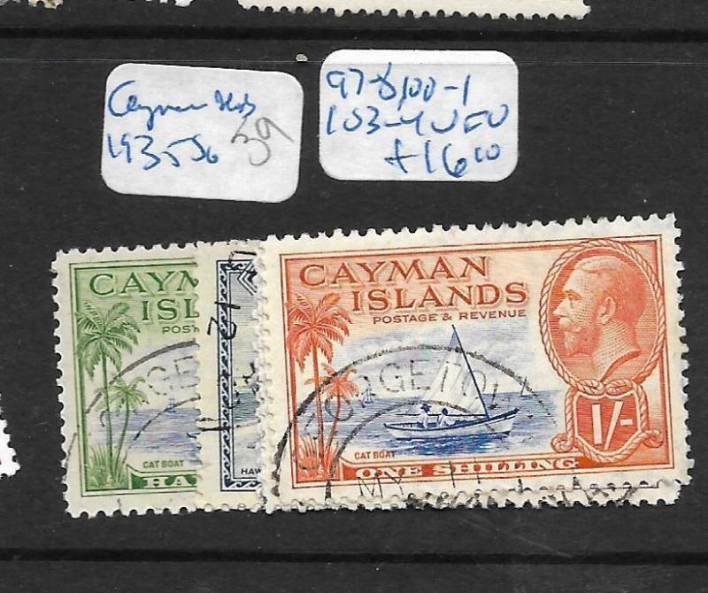 CAYMAN ISLANDS (PP1309B) KGV SG97-8, 100-1, 103-4  VFU