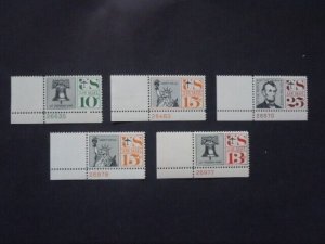 1959-61  C57, C58, C59, C62, C63  Plate # Singles MNH  OG VF #3c