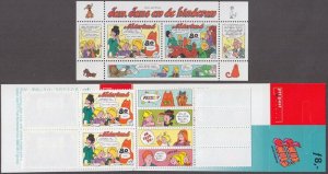 NETHERLANDS Sc # 1015-6 CPL MNH BOOKLET of 10 DIFF + S/S of 2 - COMIC STRIP