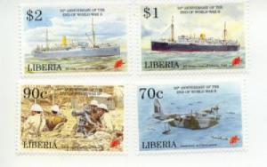 1995 Liberia End of WWII (Scott 1175-78) MNH